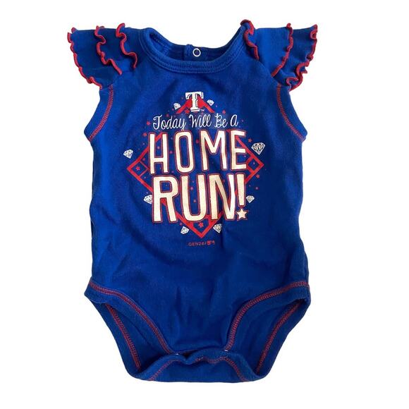 GEN2 Texas Rangers Baby 0/3 Months Blue Shining All Star One Piece Onesie - Picture 1 of 8
